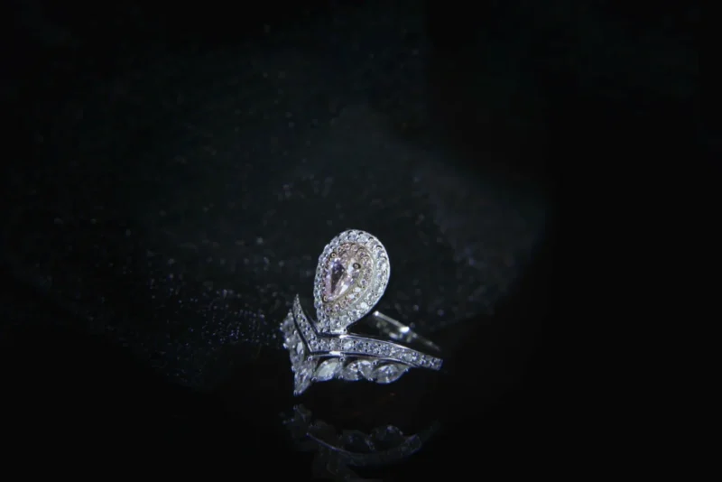 Crown Pink Diamond Ring with Marquise Side Diamonds - Image 3