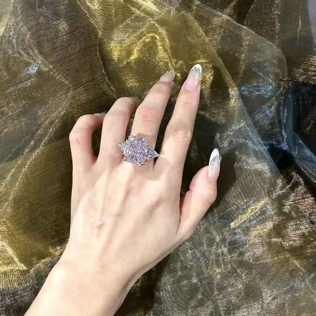 Classic Radiant-cut Pink Diamond Ring - Image 2