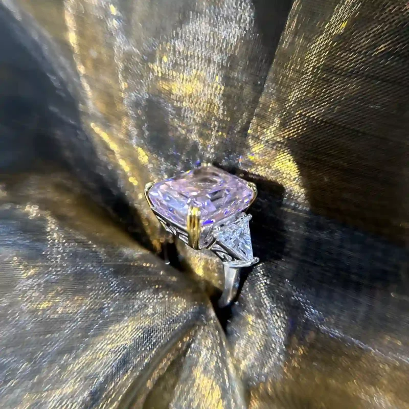 radiant-cut pink diamond ring