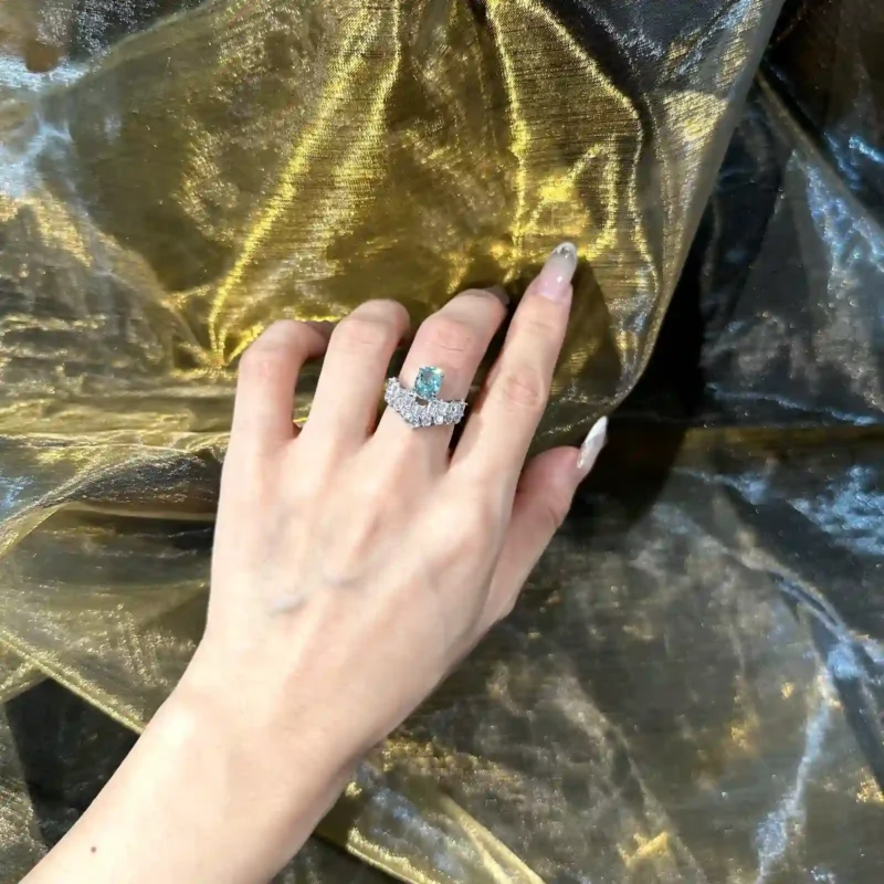 The Crown Paraiba and Diamond Ring