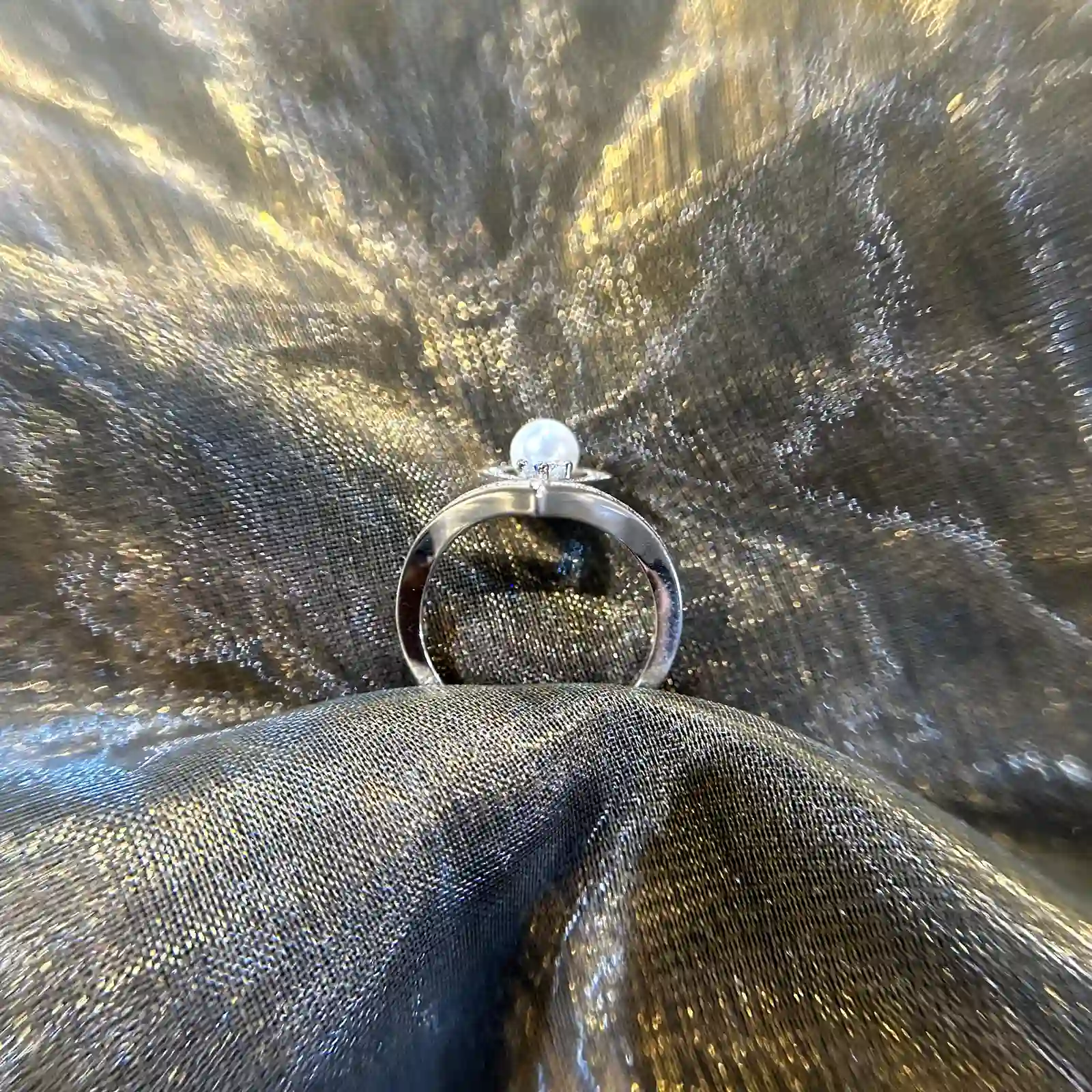 The Crown pearl and diamond ring