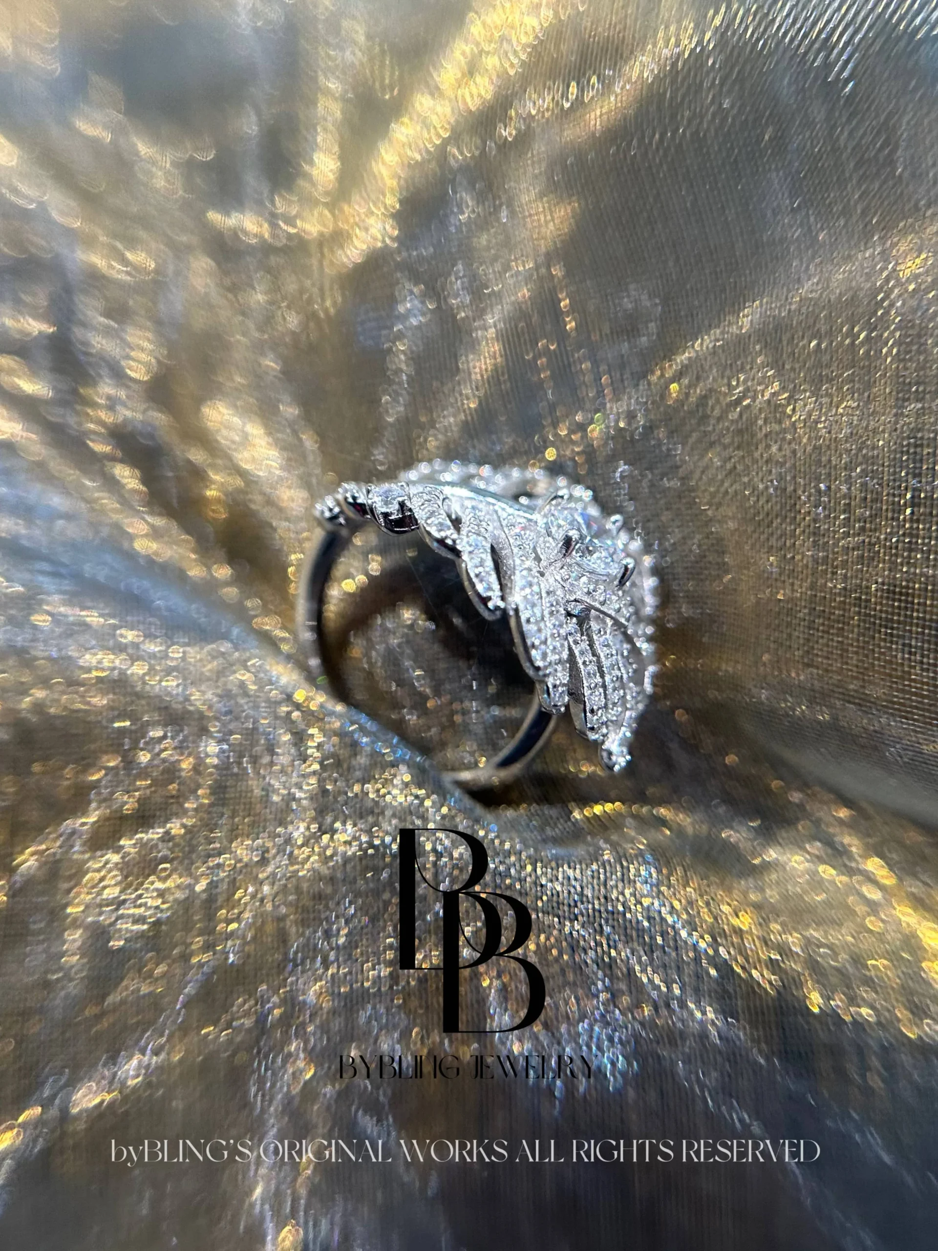Feather Grace Cubic Zirconia Ring