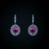 rubellite-diamond-silver-earrings