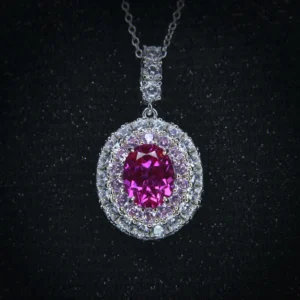ruby-cubic-zirconia-oval-halo-pendant