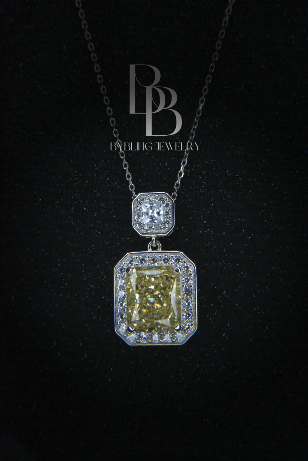 Radiant-cut Yellow Diamond and Diamonds Pendant - Image 5
