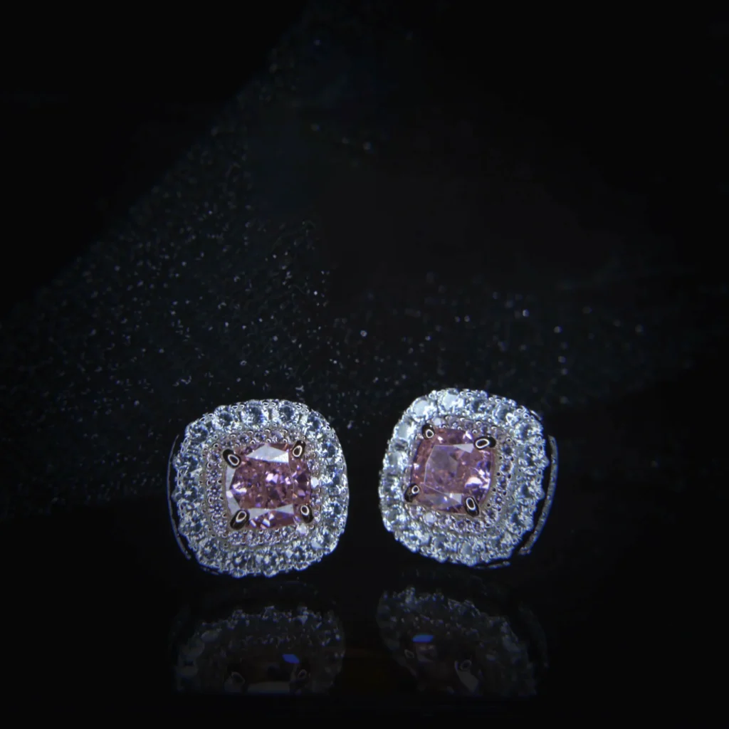 radiant-cut-pink-diamond-earrings