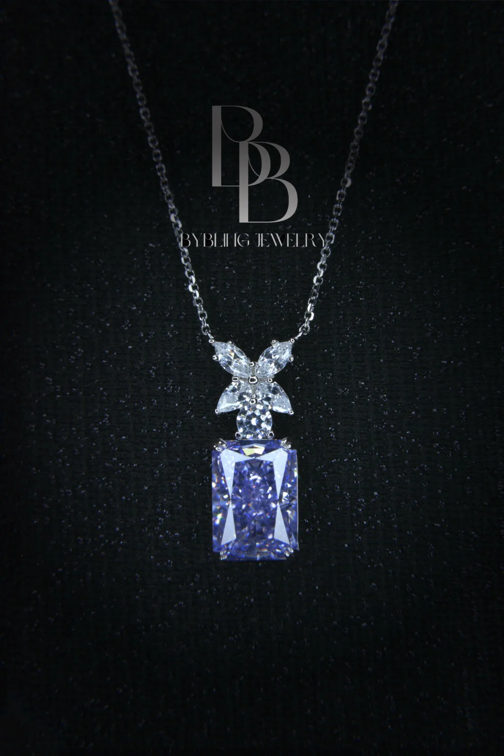 The Perfume Radiant-Cut Purple Diamond Pendant - Image 3