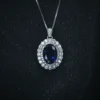 Oval-shaped-Blue-Sapphire-Halo-Pendant