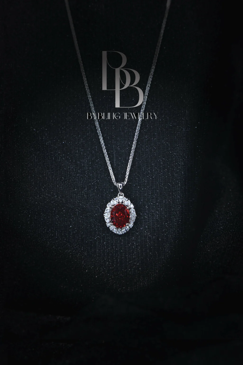 Regal Oval-shaped Ruby and Diamond Pendant - Image 5