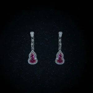 The Hulu Pink Ruby and Diamond Earrings