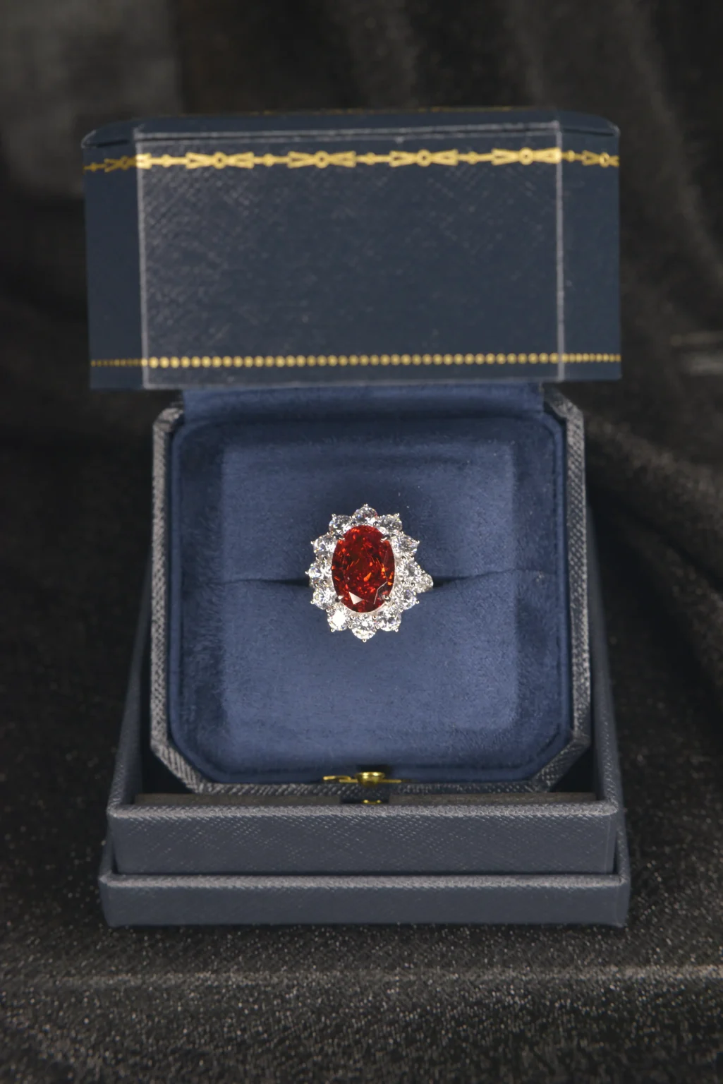 The  Ruby Red Gemstone Ring with Sparkling Halo - Image 6