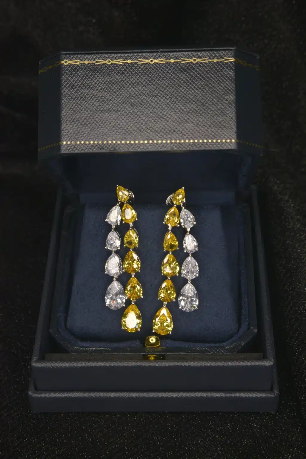 The Double Pear-cut Yellow Diamond Earrings - Image 7