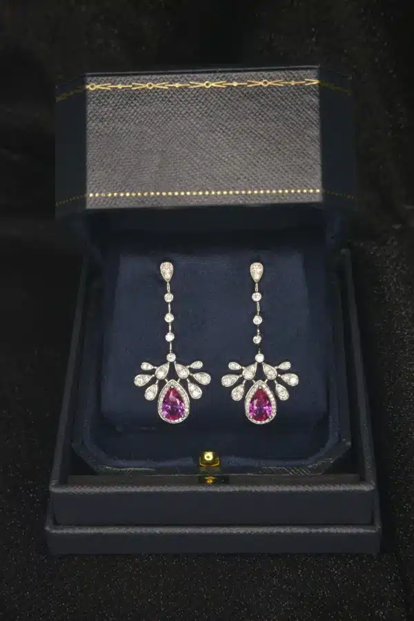 The Crown Ruby & Dazzling Diamond Earrings - Image 6