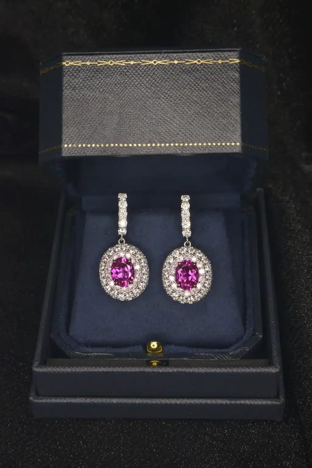 Rubellite & Dazzling Diamond S925 Silver Earrings - Image 6