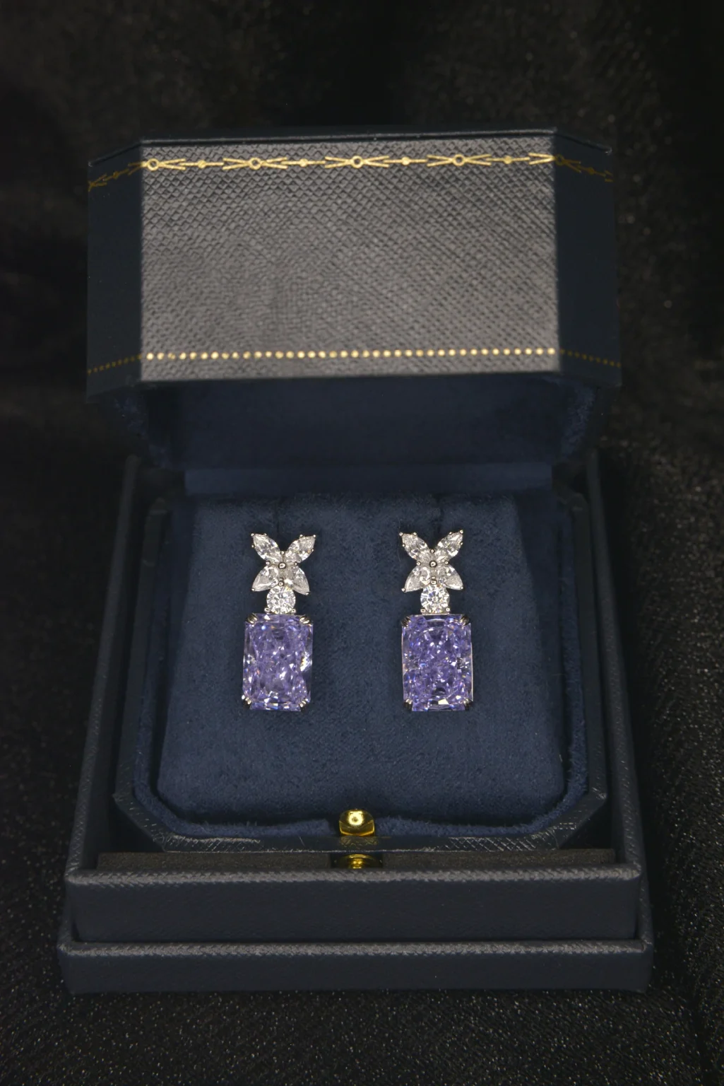 The Perfume Radiant-cut Purple Diamond Earrings - Image 6