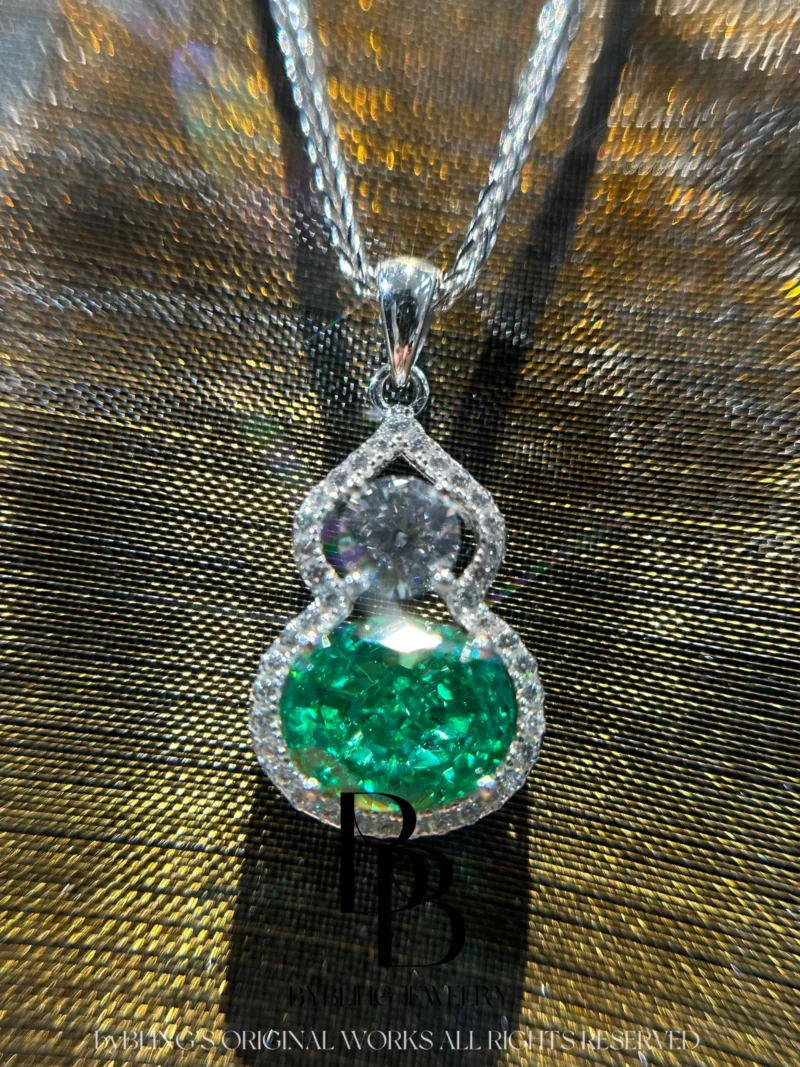 Hulu-Shaped Paraiba Zirconia Pendant