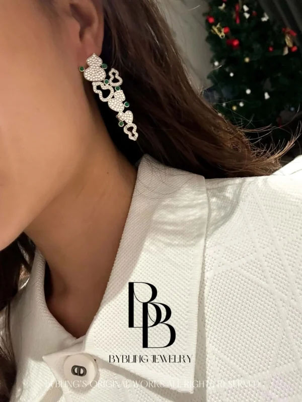 Hulu Emerald & Diamond Earrings - Image 2