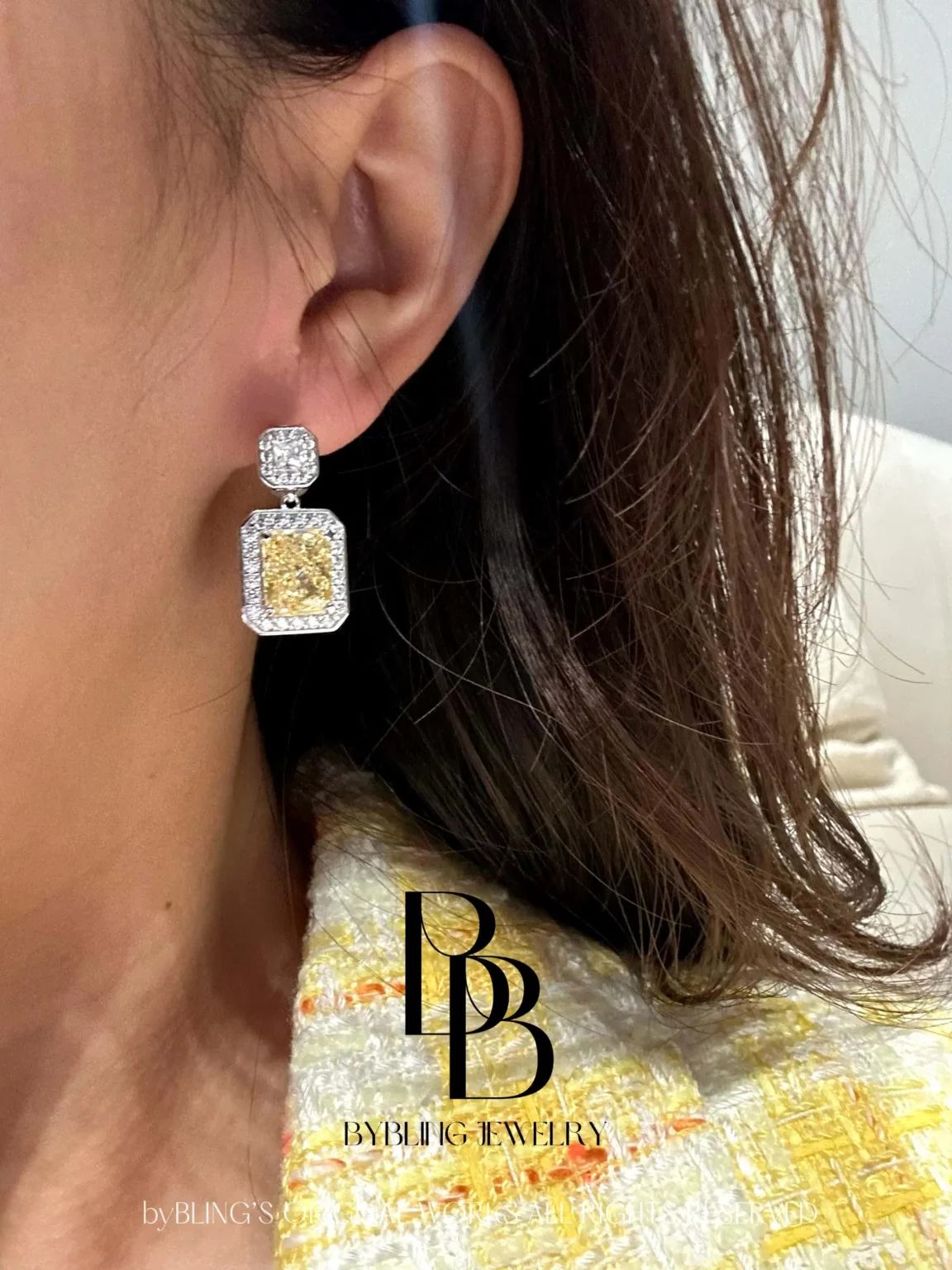 The Radiant-cut Yellow Diamond Earrings - Image 2
