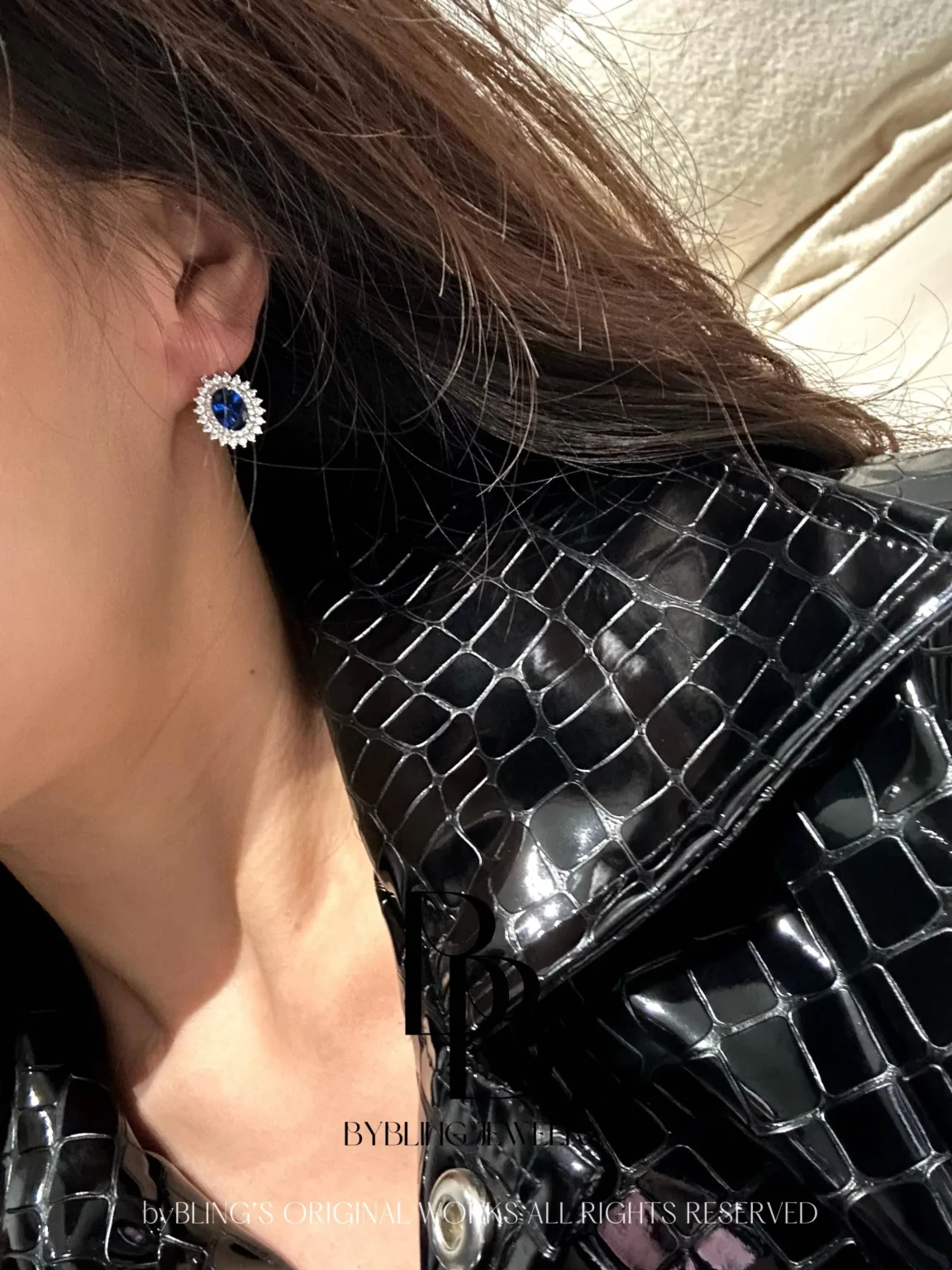 The Classic Oval Sapphire and Diamonds Earrings - Image 2