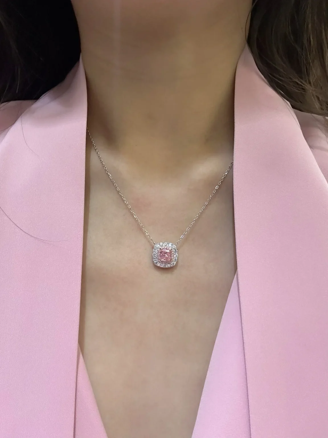 The Radiant-Cut Pink Diamond Pendant - Image 2