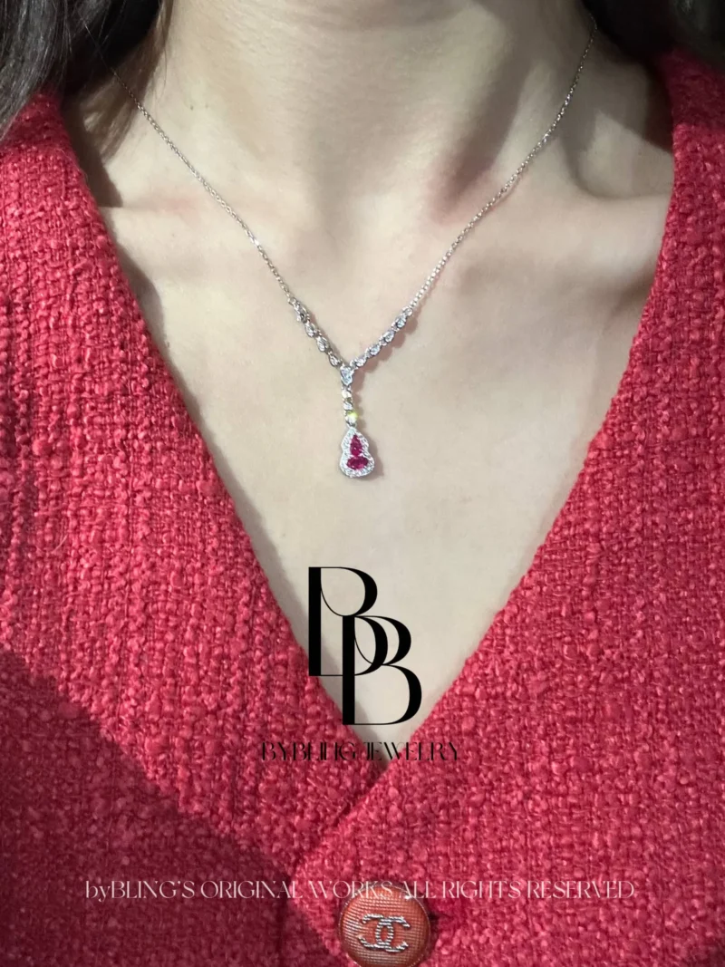 hulu pink ruby necklace