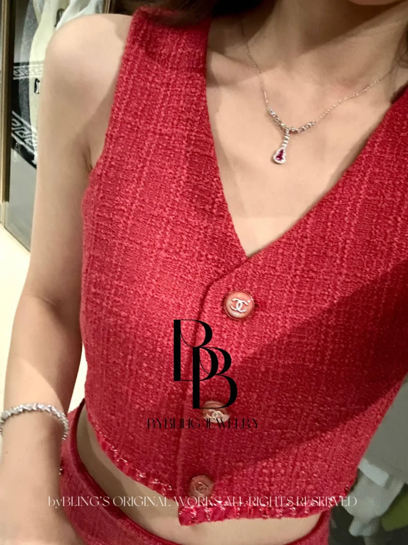 hulu pink ruby necklace