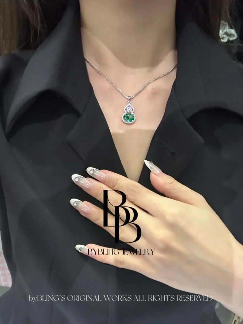 Hulu-Shaped Paraiba Zirconia Pendant