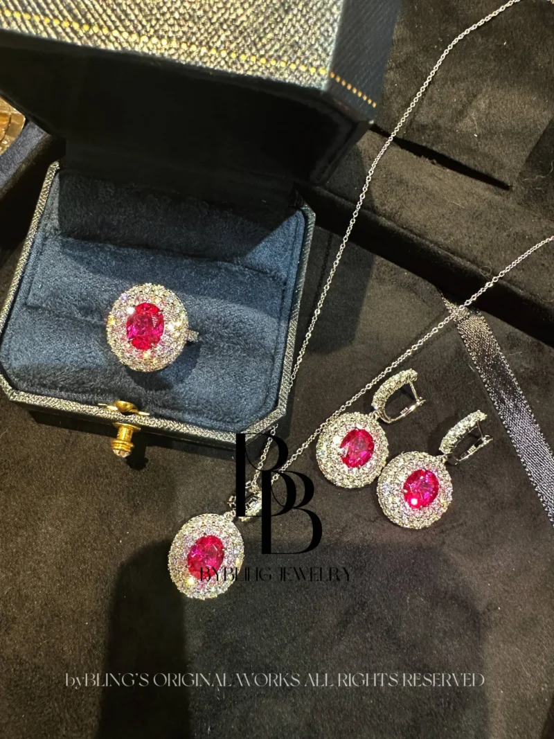 Rubellite & Diamond Earrings