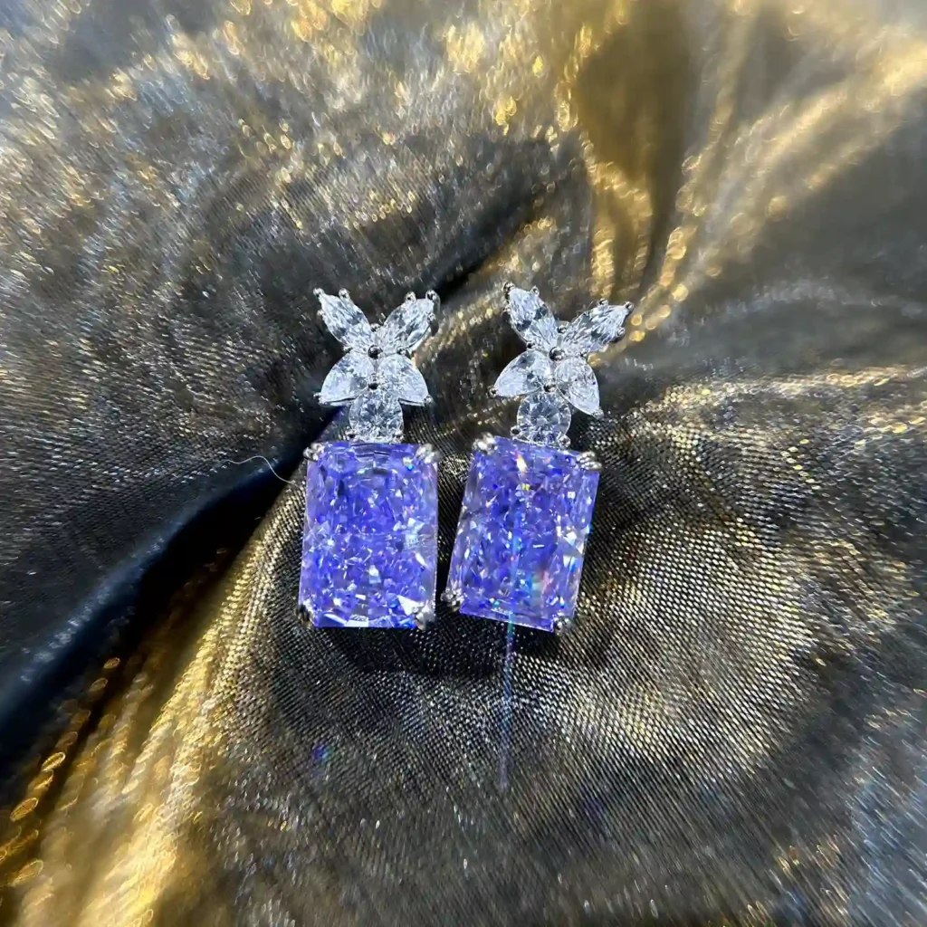 The Perfume Radiant-cut Purple Diamond Earrings - Image 5