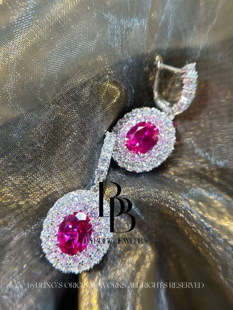 Rubellite & Diamond Earrings