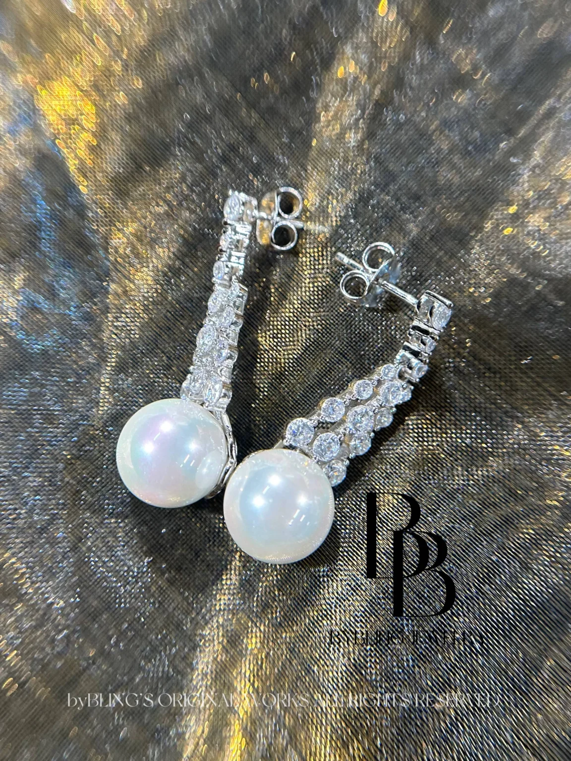 Graceful Pearl & Dazzling Diamond Long S925 Silver Drop Earrings