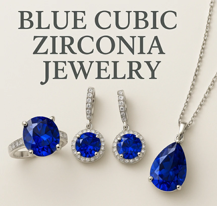 blue cubic zirconia jewelry